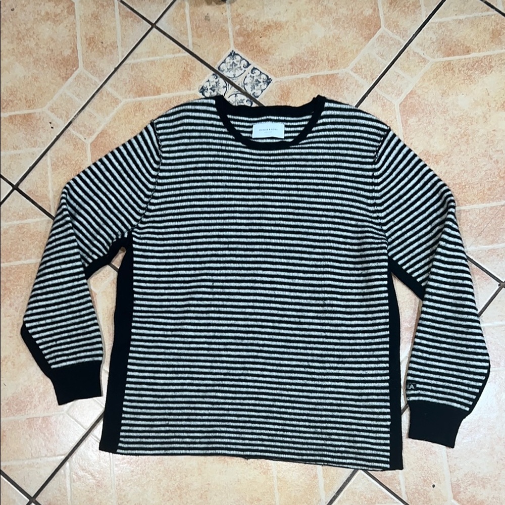 Striped Black and White Crewneck Sweater